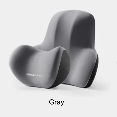 【3D Memory Foam】Car Neck Pillow Ice Silk Cotton Cooling Car Seat Headrest Waist Pillow Pillow+Lumbar