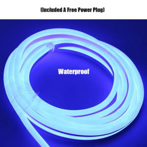 5/10/15/20/30/50 Meters LED Strip Light 220V Neon Lights White/Warm Silicone Waterproof Light Strip for Room Ceiling Outdoor IP67 Flexible Rope for DIY Decor (Power Adapter Include)