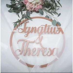 [SG] Personalised Customised Round Wooden Name Sign Laser Cut Frame Nursery Wall Sign Home Decor