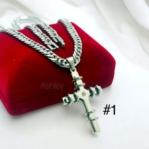 stainless steel cross necklace for man 60cm clip lock Japan chain