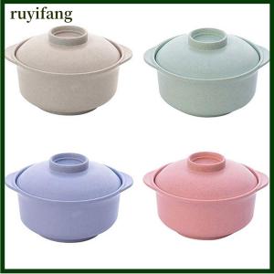 ruyifang ชามบะหมี่กึ่งสำเร็จรูปพร้อมฝาปิดชามข้าวร้อนซุปสไตล์ญี่ปุ่นภาชนะใส่อาหารสำหรับนักเรียนชามอาหารเพื่อสุขภาพ