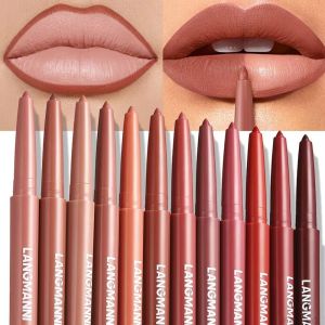 JIYAN2866 Velvet Matte Lip Liner Pen 12 Colors Natural Contour Matte Lip Stain Silky Long Lasting Lip Contour Pencil Makeup Tool