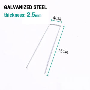Free gift 100Pcs Gauge Heavy Duty U-Shaped Garden Stakes Pins Galvanized Landscape Staples For Anchoring Lands