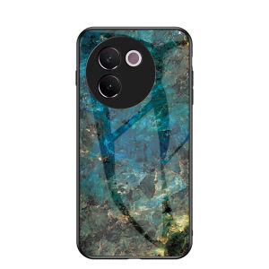 VIVO V30E 5G 2024เคสป้องกันกระจกเทมเปอร์ไล่ระดับหินอ่อนสุดหรูเคสโทรศัพท์สำหรับฝาหลังขอบ TPU VIVOV30E กันกระแทก