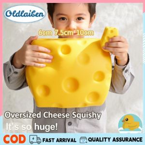 Oldlaiben Cheese Squishy Toy Slow Rebound Stress Relief Ball Soft TPR Silicone Squeeze Fidget Desk Decor