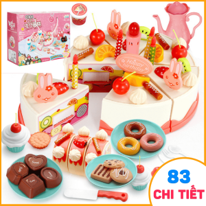 Đồ chơi TIỆC TRÀ cắt bánh kem sinh nhật có đèn cho bé gái bằng nhựa ABS cao cấp – MySun