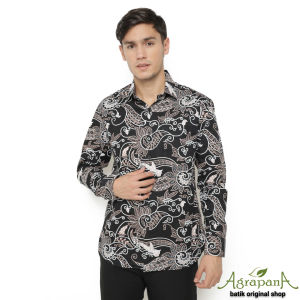 AN1D Agrapana Original Rajata Hem Kemeja Baju Batik Pria Terbaru Couple Pasangan Lengan Panjang Cowok Slimfit Modern Pekalongan Kapel Anak Muda Mewah Dewasa Kondangan Asli Laki laki Slim Fit Kerja Premium Ori