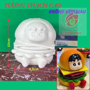 Tượng tô màu Cushin hamburger Shin Fast Food thạch cao trắng (Không kèm màu) luyện vẽ decor
