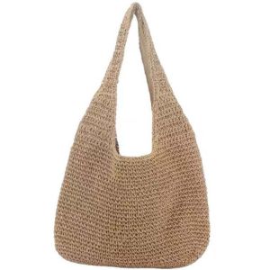 XINGG39 Ngọt ngào Túi tote dệt Khoét lỗ Thoáng khí Túi rơm mua sắm Hợp thời trang Trọng lượng nhẹ Túi xách đi biển mùa hè Nữ