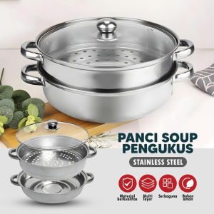 PANCI KUKUS 2 TINGKAT STEAMER STAINLESS  STELL -bq