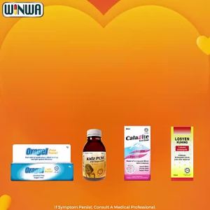 WINWA Kidz PCM  Syrup For Fever Pain Sore Throat & Flu (60ml/100ml)