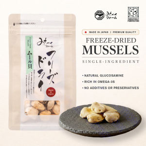 Michinoku Farm Japan | MUSSELS FREEZE-DRIED Dog & Cat Treats |  JOINT HEALTH SINGLE-INGREDIENT