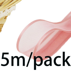 2.5Cm Rộng Cạnh Ruy Băng Organza 5 Mét Wedding DIY Phụ kiện tóc cô dâu Gói Quà Tặng trang trí lễ hội tiệc Quần Áo Dệt Phụ kiện May