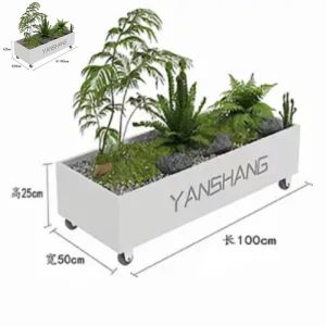 Rectangle Plant Pot Large Planter Box Flower Pot Box Large Simple Outdoor Garden Flower Bed with Wheels Planter Box花盆