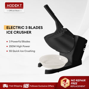 HODEKT Electric Ice Crusher Machine Stainless Steel Ice smasher Heavy Duty 3 Blade Ice Shaver Machine