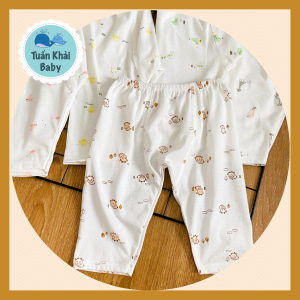 1 Quần sơ sinh cotton cao cấp CUNCON | Mẫu Quần Dài Họa Tiết rã đáy | Size 123 cho bé sơ sinh - 9kg