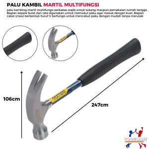 Palu Kambing Claw Hammer /Palu Martil Cungkil Paku Berlapis Chrome/Palu Bangunan