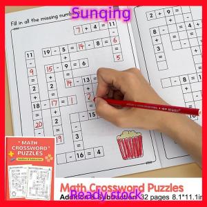 SQ Stationery [Flash Sale] Math CrossWord Puzzles Addition Subtraction Multiplication Division Criss Cross Game Math Workbook Montessori For Kids Ages 5-8