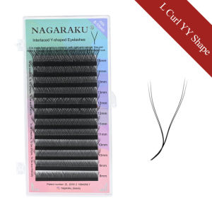 Nagaraku Curl L lu YY hình dạng bện tay ánh sáng mềm mại lông mi tự nhiên mở rộng trang điểm màng lưới chéo lông mi giả
