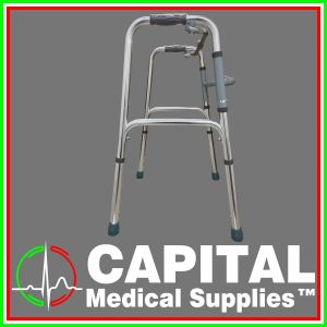 Walker for Elderly adult Aluminum Folding Adjustable Color Silver (Primaplus)(WINGUARD)