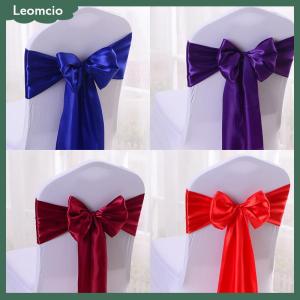 [Leomcio] ที่มีสีสันซาตินสายสะพายแต่งงานที่มีคุณภาพสูงเก้าอี้โบว์สำหรับเก้าอี้ครอบคลุมสายสะพาย Birthday PARTY Hotel Show Decoration ขายส่ง