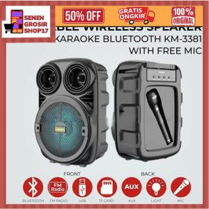 SN COD Speaker Bluetooth 3381/338 Bonus Mic 65Inci/Salon Aktif Portable Radio Fm/Speaker Wireless Led