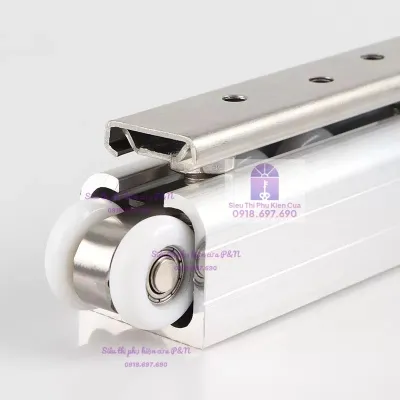 1.5 mét đường rày treo cửa lùa kèm bánh xe treo 8 bánh