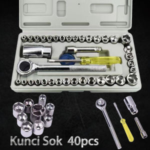 Kunci Pas 40 Pcs/ Kunci shock Wrench Set 1/4 Bolting/ Kunci Sok