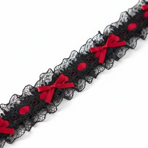 Q-1151 STORE 1Yard Lace Trim Ribbons Bows Pleated Handmade Fabric Lace Edge Ruffle Trim Floral Lace Ribbon Sewing Crafts
