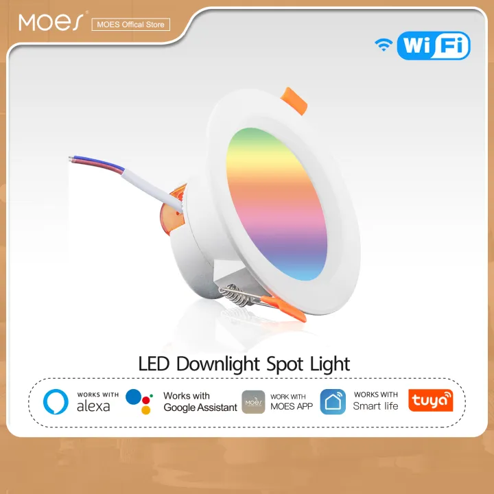 MOES%20WiFi%20Smart%20LED%20Downlight%20Dimming%20Round%20S%20pot%20Light%207/10W%20RGB%20Color%20Changing%20Warm%20Cool%20light%20Alexa%20G%20oogle%20Home%20Vocie%20-%20Image%202