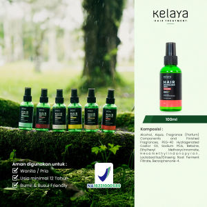 Kelaya Shampoo Anti Ketombe dan Rontok 250ml + Hair Serum 100ml + Minyak Kemiri 50ml + Hair Mist 100ml Parfum Rambut