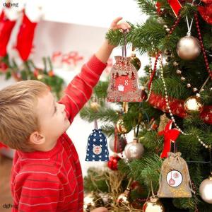 [COD] dgheg กระเป๋าปฏิทินวันคริสต์มาสสำหรับผู้ใหญ่และเด็ก24แพ็คถุงของขวัญลายลูกกวาดแบบแขวน