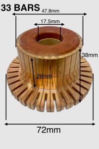 1PIECE COMMUTATOR COPPER 33 BAR 2 COLORS DY-33 (1)