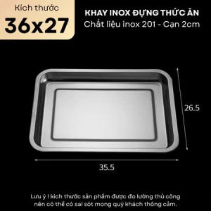 Khay Inox Cao Cấp Dầy Dặn - Sáng Bóng Chống Gỉ An Toàn Đựng Thực Phẩm