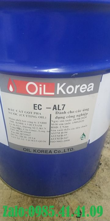 Al7 Containers Dầu cắt gọt pha nước Oil Korea EC-AL7 xô 20 Lít cho gia công cắt nhôm ...