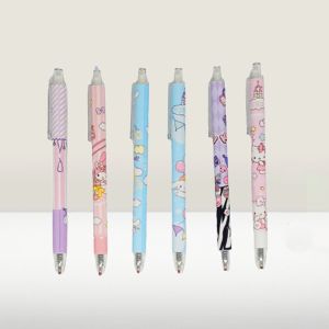 Bayar Di Tempat - Pulpen Gel Mekanik Lucu Karakter / Set Pulpen Gel 6 Pcs / Ballpoint Mekanik Pulpen