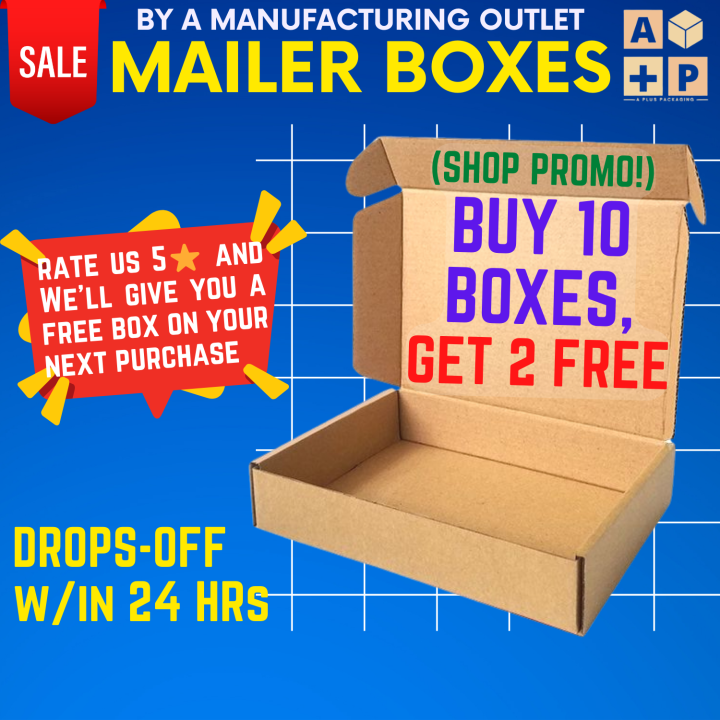 (10pcs + 2 FREE) E0E43 Mailer Boxes Corrugated Packaging Carton Box
