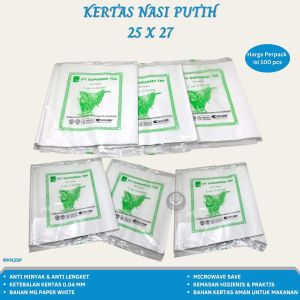 Bungkus Nasi 28x38 Kertas Pembungkus Nasi 25x27 (Isi 100 Pcs-W.KN25P)