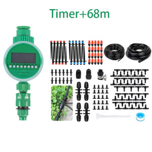 15/30/68m Peralatan Set Irigasi Air Taman Garden Watering Kit / Pengatur Waktu Air Elektronik Otomatis / Pengatur Waktu Irigasi Taman Pengontrol Air Tanaman Cerdas