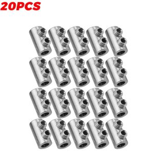 50PCS Steel Wire Rope Clamps Double Hole Adjustable Screw Fixed Cable Clips Metal Copper Suspension Fastener Hardware Sling