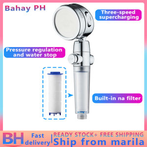 Shower Head Water Saving Flow 360 Degrees Rotating High Pressure Spray Nozzle Bathroom Accessories 3-function Button Anion Filter High Quality