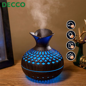 DECCO 300ml Creative Colorful Flower Wood Grain USB Silent Home Office Desk Hydrating Humidifier - Fulfilled by DECCO SHOP