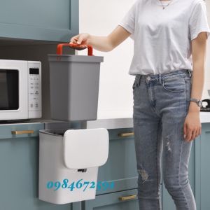 THÙNG RÁC THÔNG MINH MẪU MỚI KÈM RUỘT CÓ NẮP ĐẬY - Thùng rác cài cánh tủ bếp - Treo gắn tủ bếp -Dán nhà vệ sinh