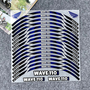 For Honda Wave 110i Wave 125i Motorcycle Wheel Sticker Rim Stripe Tape Decal Wheel Accessories Waterproof Sticker Full Set