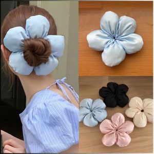 Cute flower bun hair tie 3D sponge scrunchie extra large elegant pillow hair rope elastic band