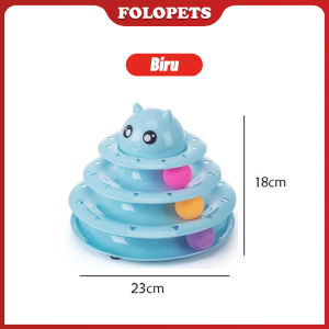 FOLOPETS Mainan Kucing Bola Putar - Lucu Interaktif Cat Toys Circular Tower Toy 3 Lapis