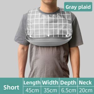 METALIX S/M/L Adult Bib Dirt Resistant Waterproof Adult Cover Washable Saliva Napkins Dinning Aid