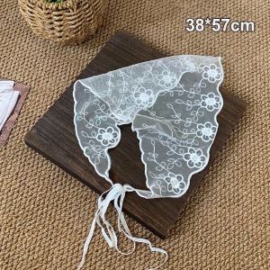 ZYJC Hoa dệt màu trắng Khăn quấn tóc ren Retro Ngọt ngào Phụ kiện tóc bằng ren Thanh lịch Thoáng khí Dây buộc tóc Du lịch
