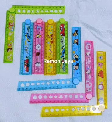PENGGARIS LIPAT KARAKTER FANCY MURAH 30 CM 1 BOX ISI 24 PCS