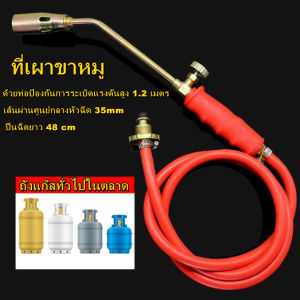 ที่เผาขาหมู เผายางมะตอย ใช้ได้กับข้อต่อแก๊ส หัวจุดแก๊สไฟฉายเครื่องมือจุดไฟดีซีลอินเทอร์เฟซThicken Liquefied‑Gas Single‑Openและเหล็กทองเหลืองชุบสำหรับเนื้อกำจัดขนบ้านรั่วซ่อมซ่อม